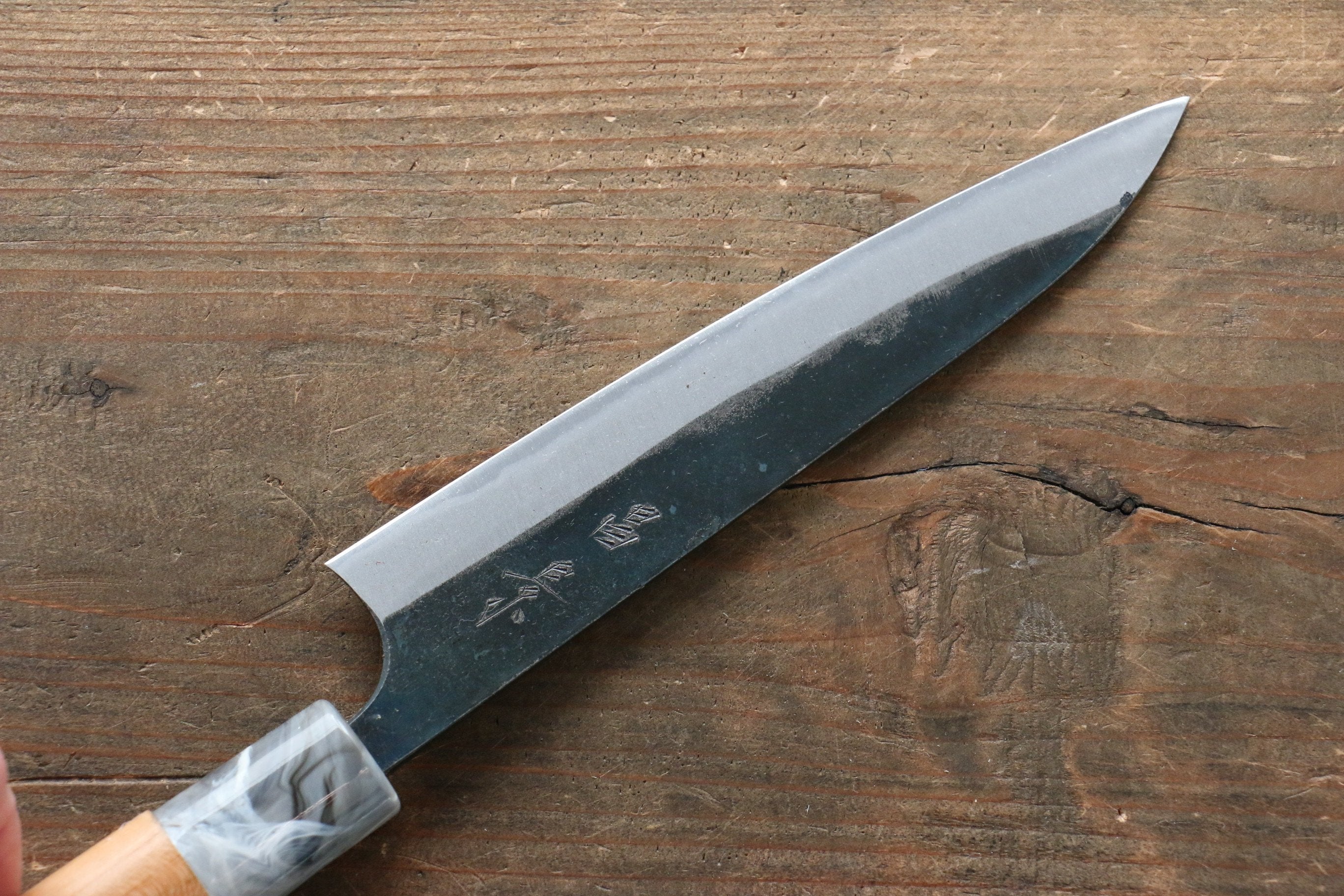 Masakage Mizu Blue Steel No.2 Kurouchi Petty-Utility 150mm American Cherry Handle - Seisuke Knife