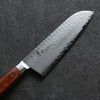 Sakai Takayuki VG5 Hammered Santoku 175mm Brown Pakka wood Handle - Seisuke Knife