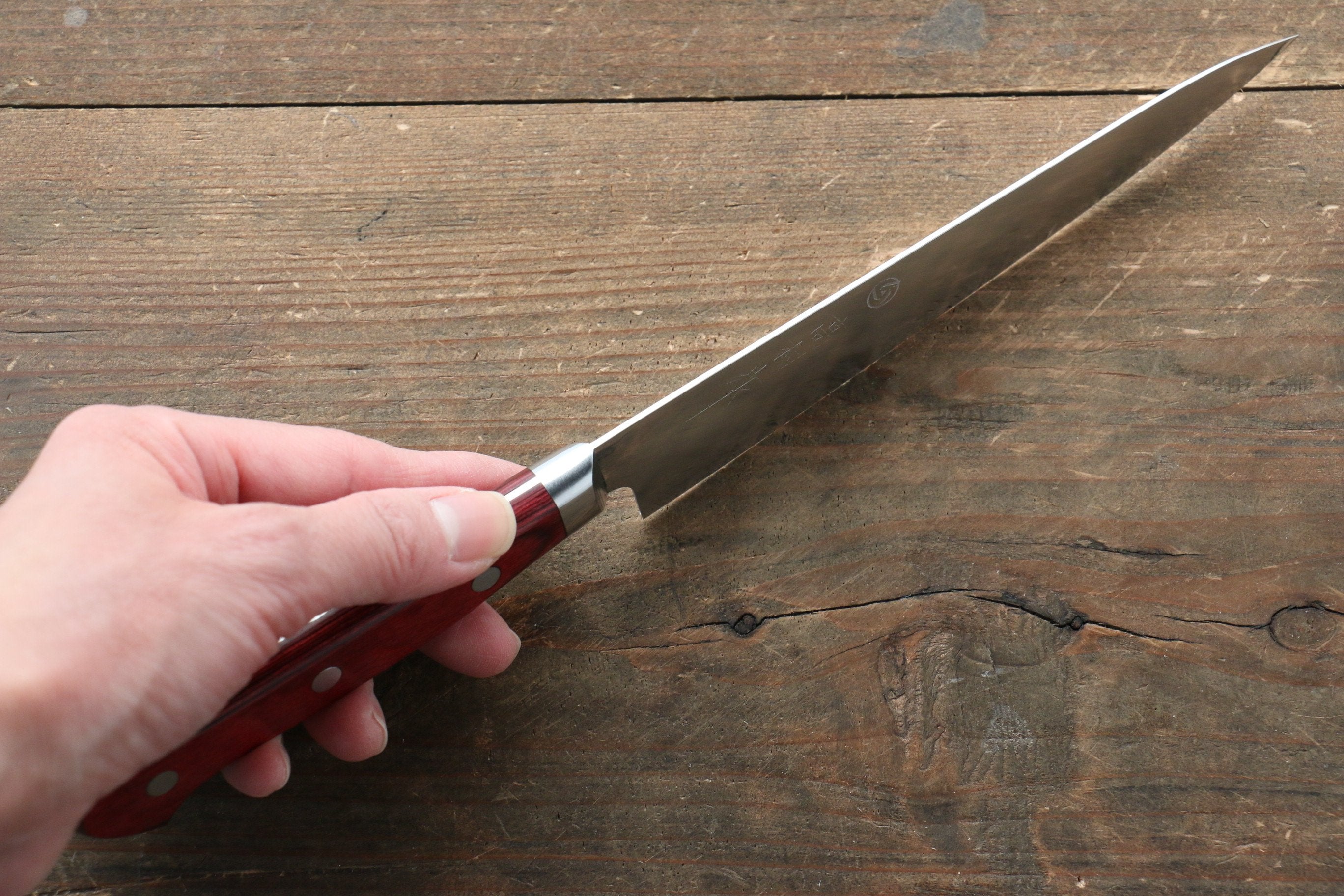 Takamura Knives SG2 Petty-Utility 150mm Red Pakkawood Handle - Seisuke Knife