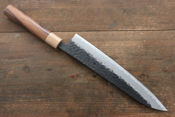 Seisuke Kokubyaku Blue Super Hammered Gyuto 240mm Morado Handle - Seisuke Knife