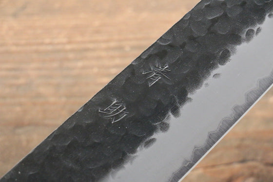 Seisuke Kokubyaku Blue Super Hammered Gyuto 240mm Morado Handle - Seisuke Knife