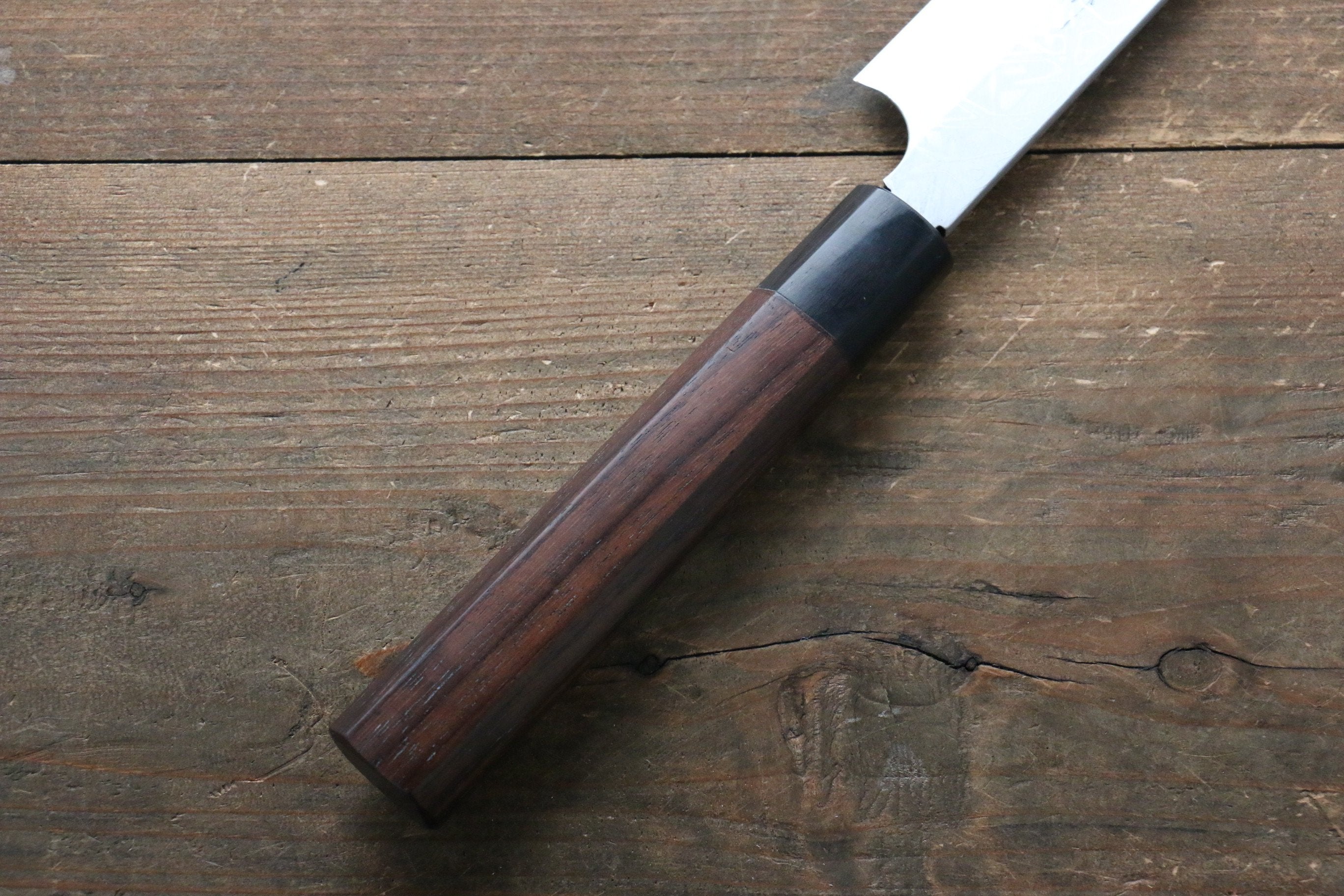 [Left Handed] Hideo Kitaoka Blue Steel No.2 Damascus Yanagiba 300mm with Shitan Handle - Seisuke Knife