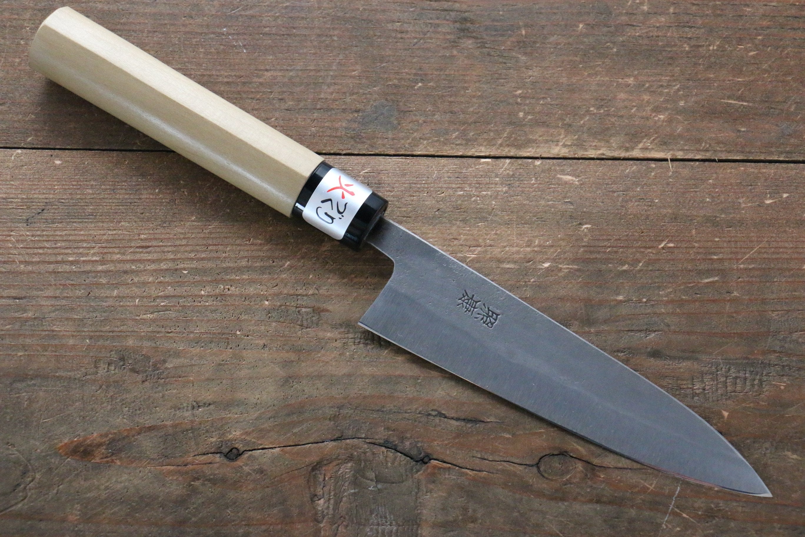 Fujiwara Teruyasu White Steel No.1 Nashiji Petty-Utility 135mm Magnolia Handle - Seisuke Knife