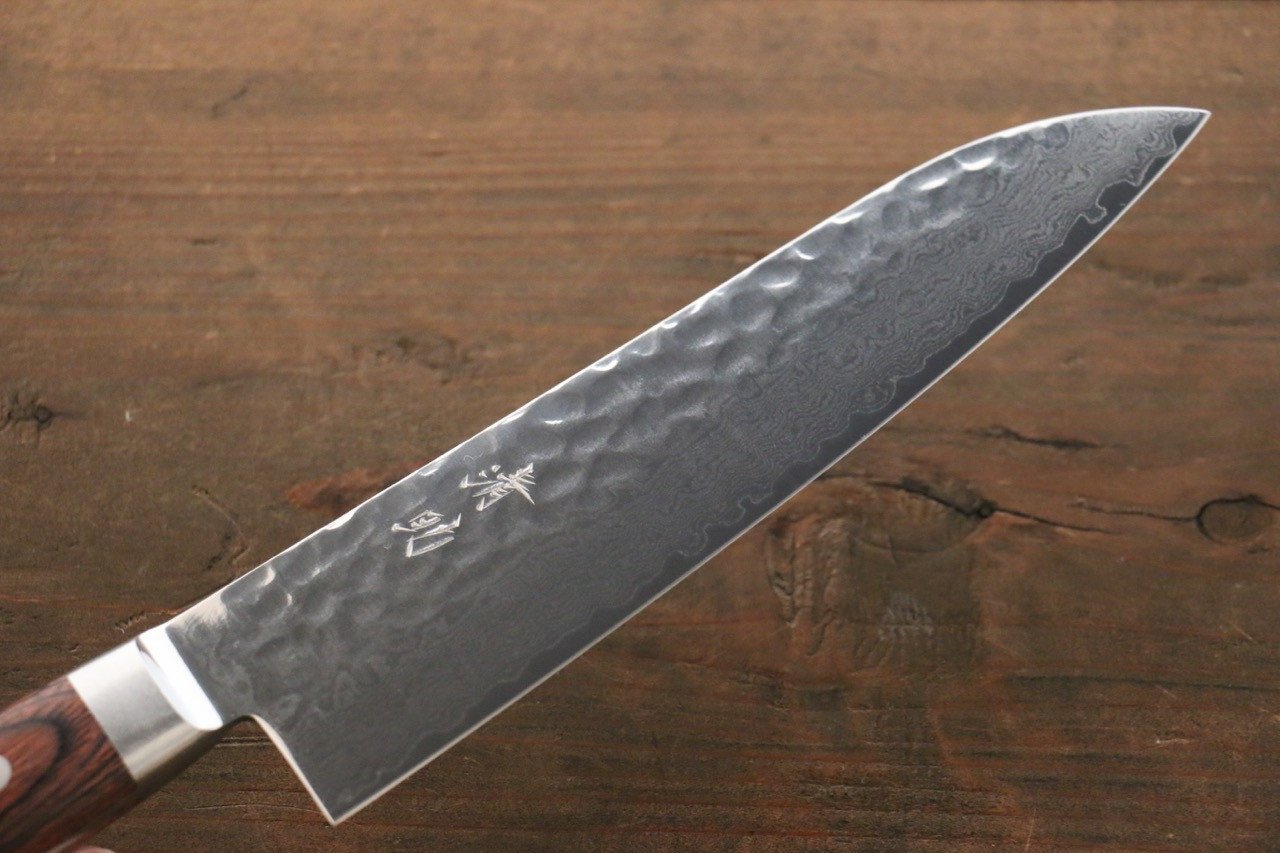 Seisuke VG10 33 Layer Damascus Santoku 180mm Mahogany Handle - Seisuke Knife