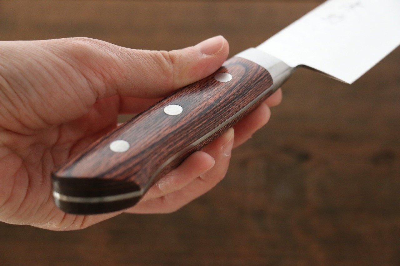 Seisuke VG10 33 Layer Damascus Santoku 180mm Mahogany Handle - Seisuke Knife