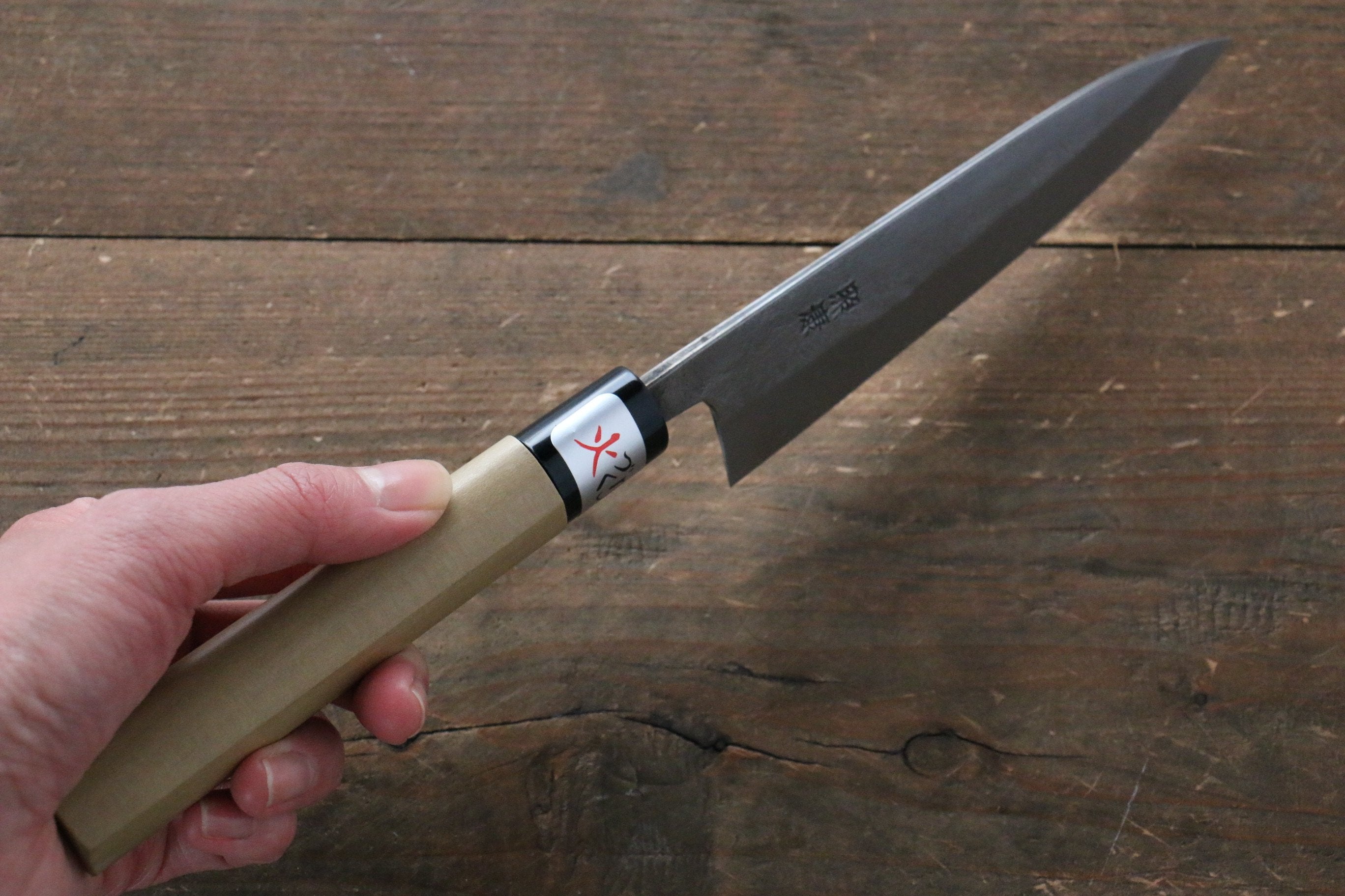 Fujiwara Teruyasu White Steel No.1 Nashiji Petty-Utility 135mm Magnolia Handle - Seisuke Knife