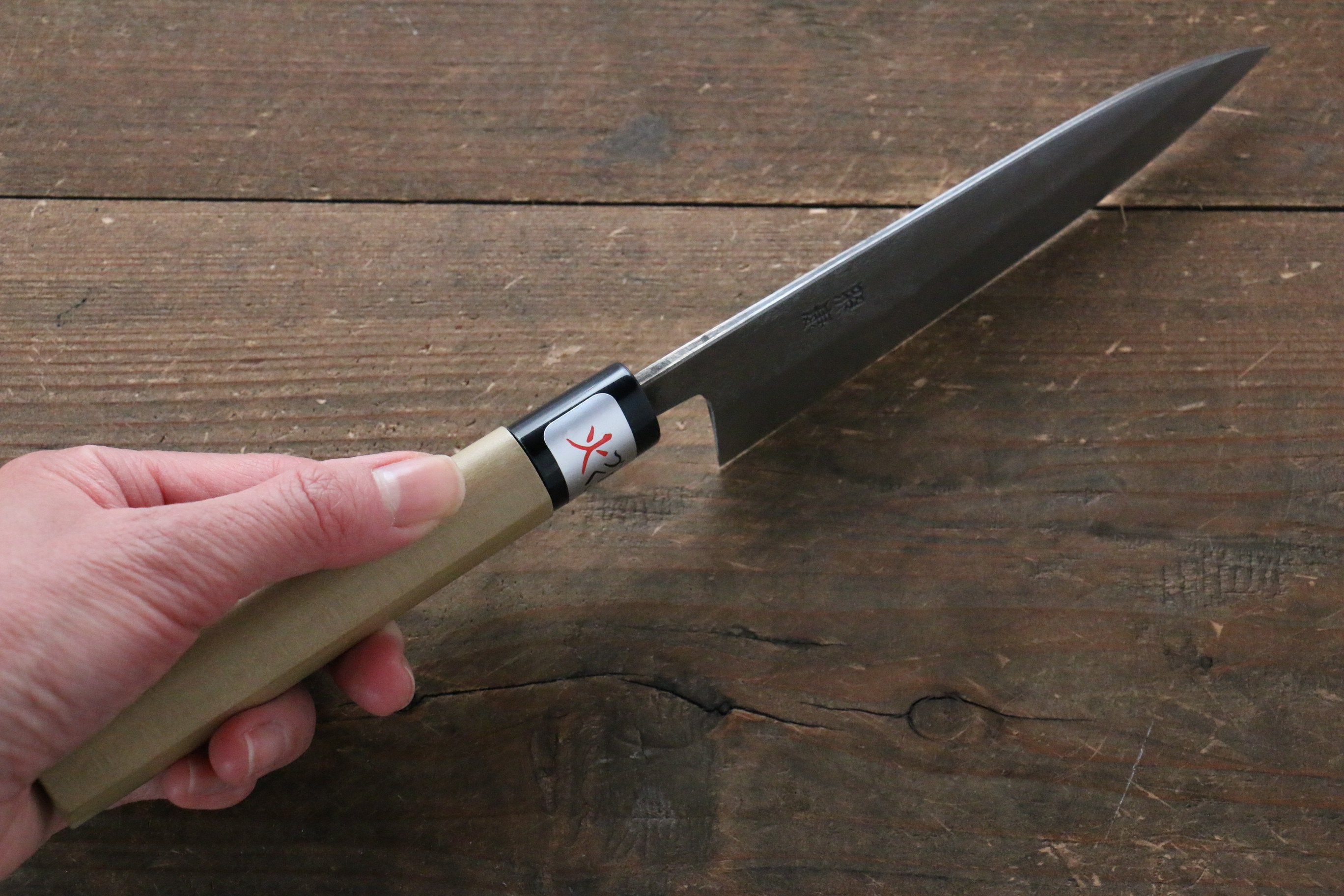 Fujiwara Teruyasu White Steel No.1 Nashiji Petty-Utility 135mm Magnolia Handle - Seisuke Knife