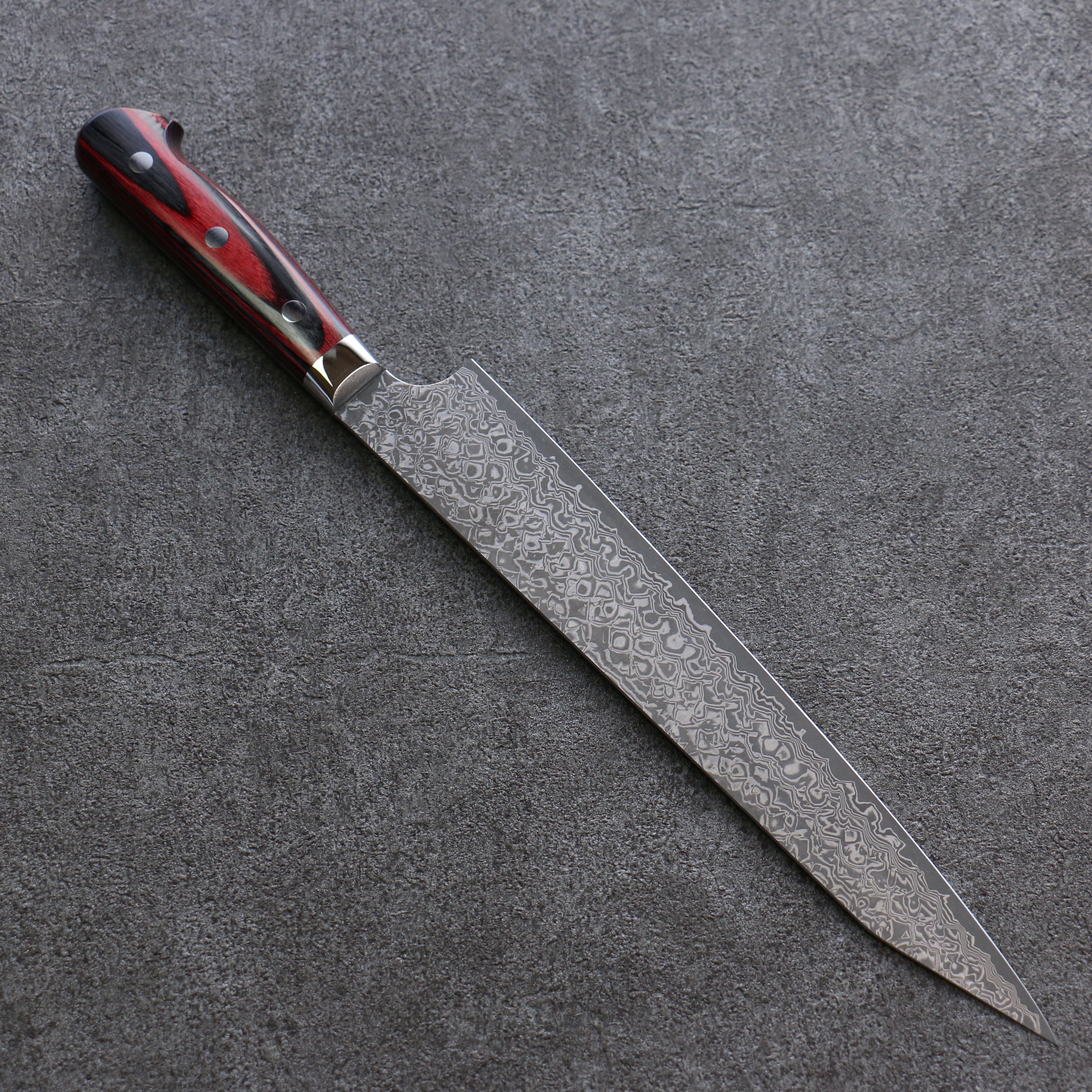Yoshimi Kato VG10 Damascus Kiritsuke Sujihiki 240mm Black Pakka wood Handle - Seisuke Knife