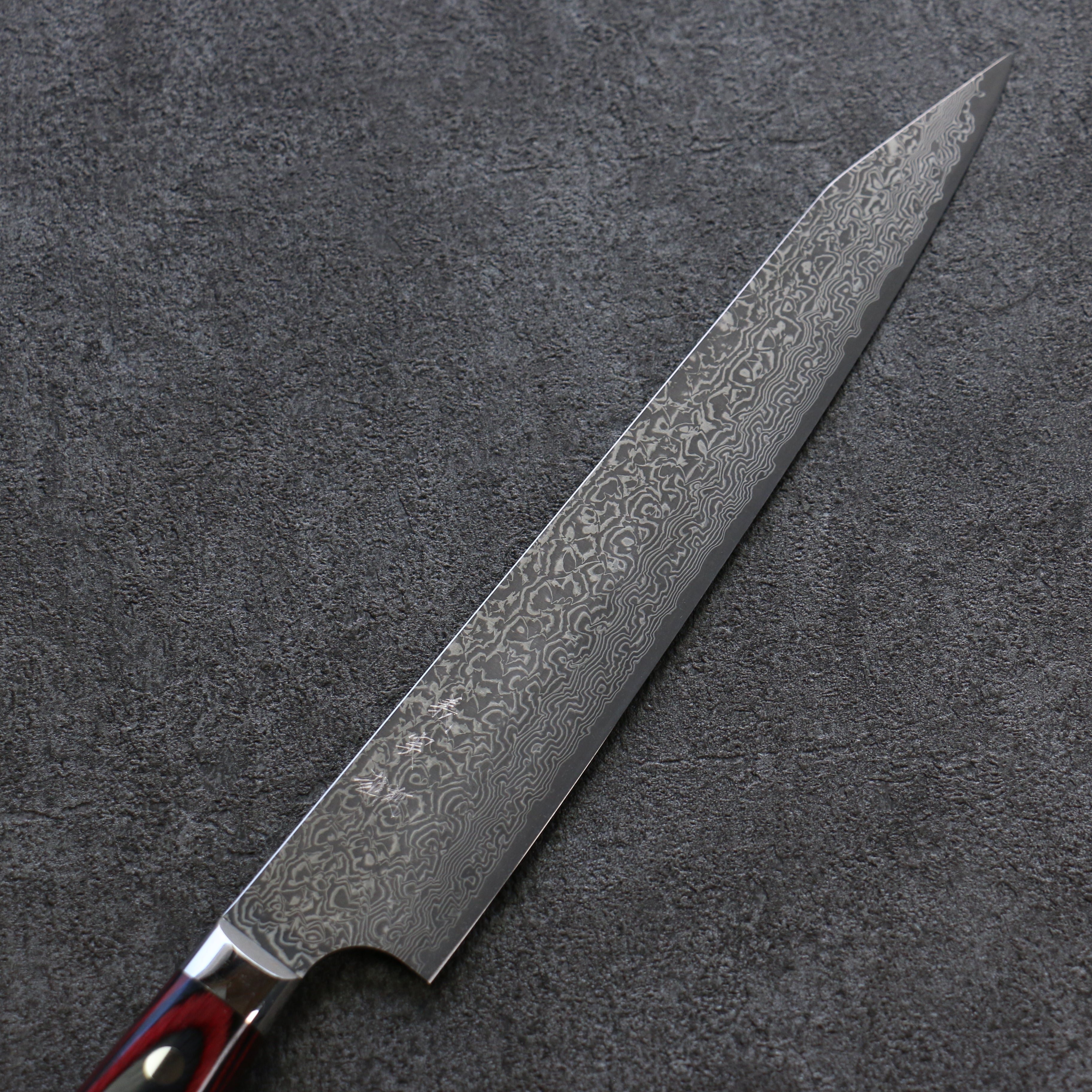 Yoshimi Kato VG10 Damascus Kiritsuke Sujihiki 240mm Black Pakka wood Handle - Seisuke Knife