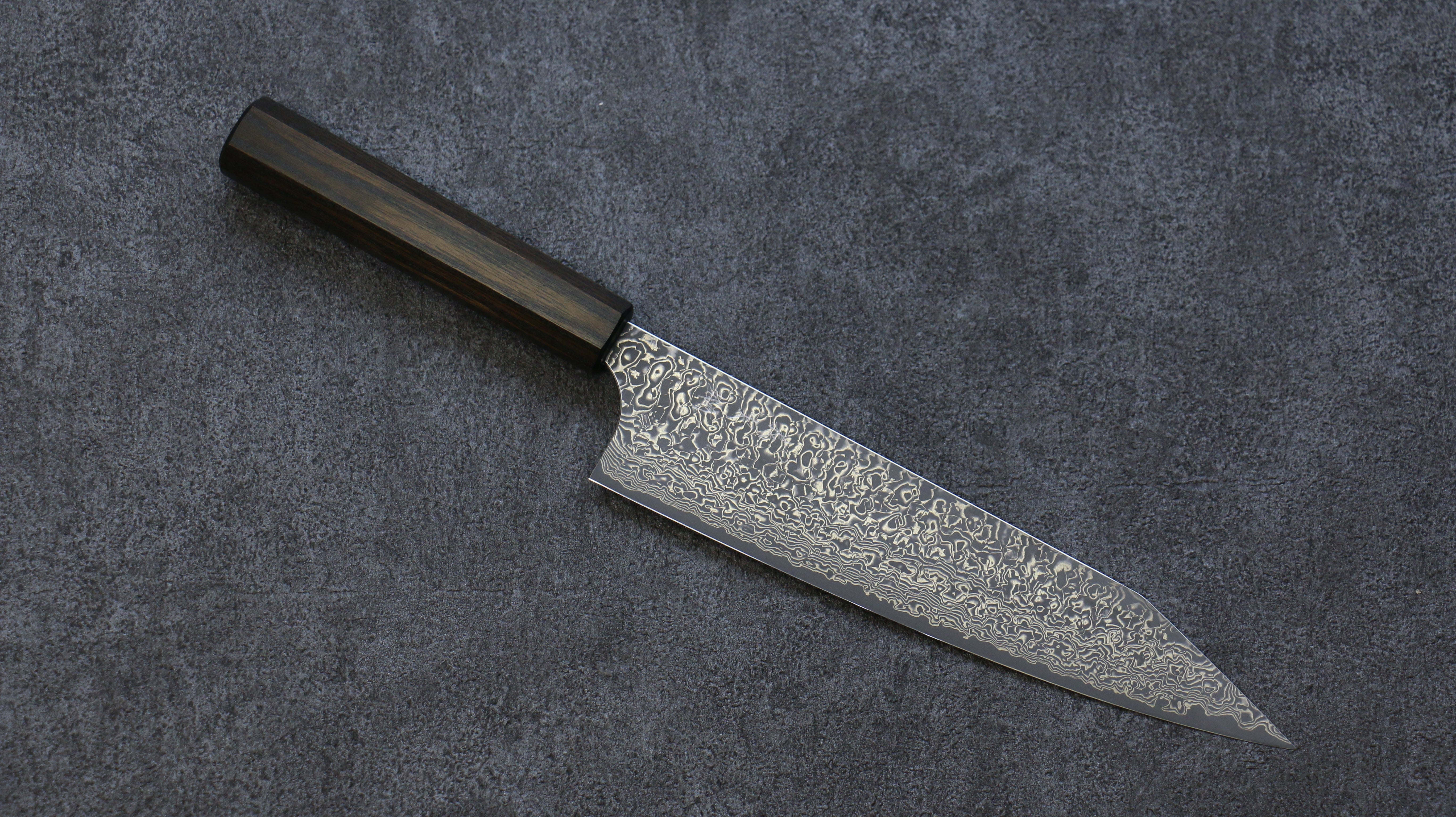 Yoshimi Kato VG10 Damascus Kiritsuke Gyuto 210mm Enju Lacquered(Black��� Handle - Seisuke Knife