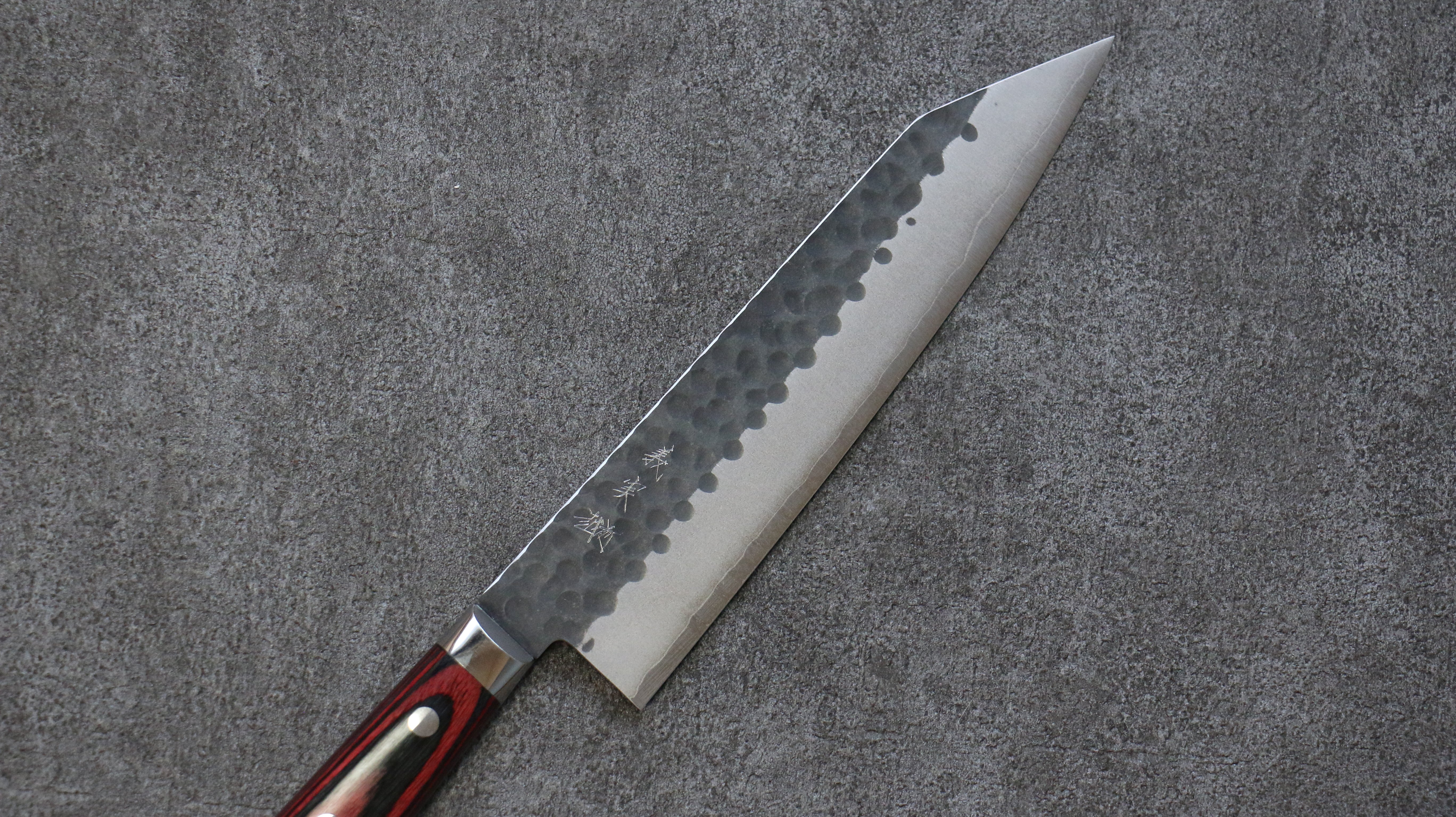 Yoshimi Kato Blue Super Kurouchi Kiritsuke Gyuto 210mm with Pakkawood Handle - Seisuke Knife