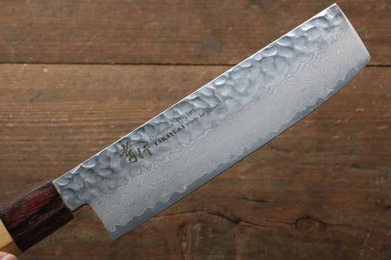 Sakai Takayuki VG10 33 Layer Damascus Nakiri 170mm with Keyaki Elm Handle - Seisuke Knife