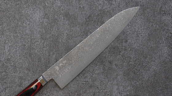 Yoshimi Kato VG10 Damascus Gyuto 240mm Red Pakka wood Handle - Seisuke Knife