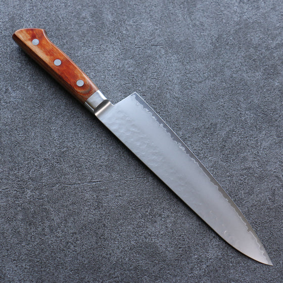 Sakai Takayuki VG5 Hammered Gyuto 210mm Brown Pakka wood Handle - Seisuke Knife