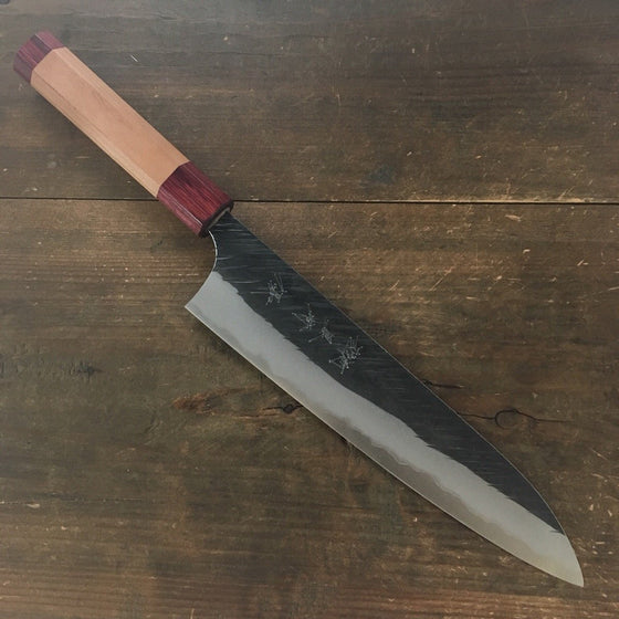 Yu Kurosaki Fujin Blue Super Hammered Petty-Utility 150mm with American Cherry Handle - Seisuke Knife