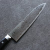 Seisuke Nami AUS10 Mirrored Finish Damascus Gyuto 210mm Black Pakka wood Handle - Seisuke Knife