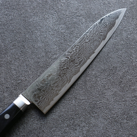 Seisuke Nami AUS10 Mirrored Finish Damascus Gyuto 210mm Black Pakka wood Handle - Seisuke Knife