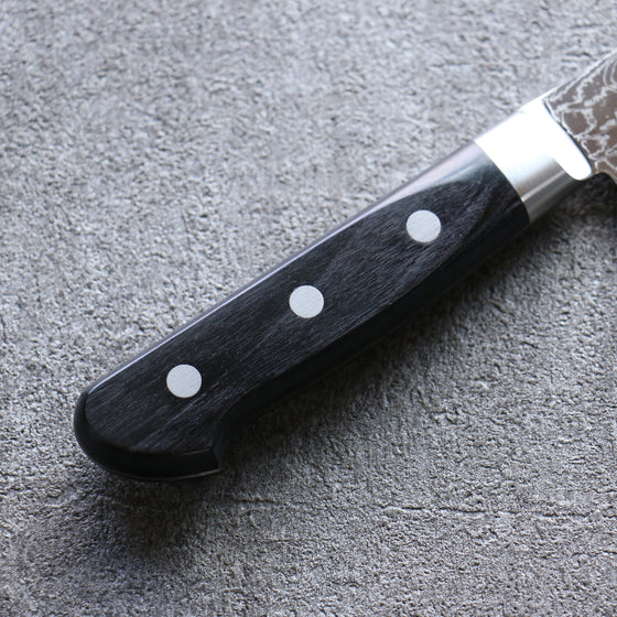 Seisuke Nami AUS10 Mirrored Finish Damascus Gyuto 210mm Black Pakka wood Handle - Seisuke Knife