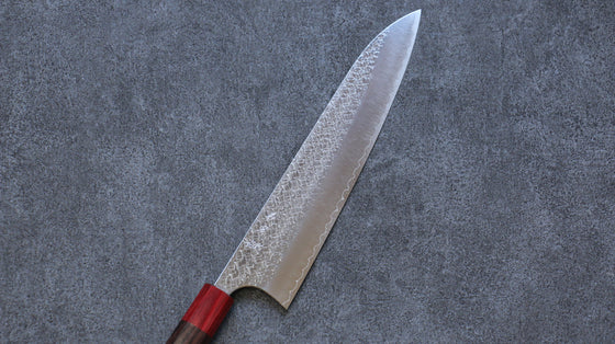 Yoshimi Kato Minamo SG2 Hammered Gyuto 240mm Shitan (ferrule: Red Pakka wood) Handle - Seisuke Knife