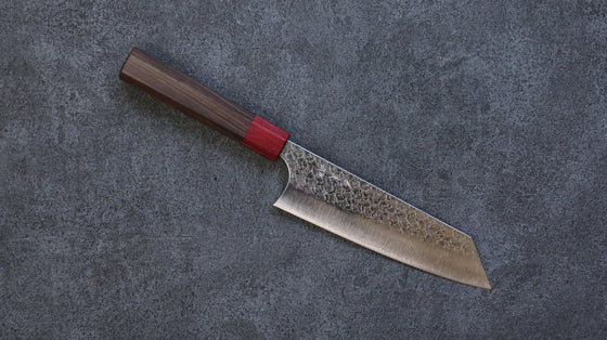 Yoshimi Kato Minamo SG2 Hammered Bunka 165mm Shitan (ferrule: Red Pakka wood) Handle - Seisuke Knife