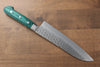 Sakai Takayuki VG10 17 Layer Damascus Santoku 170mm Green Pakka wood Handle - Seisuke Knife