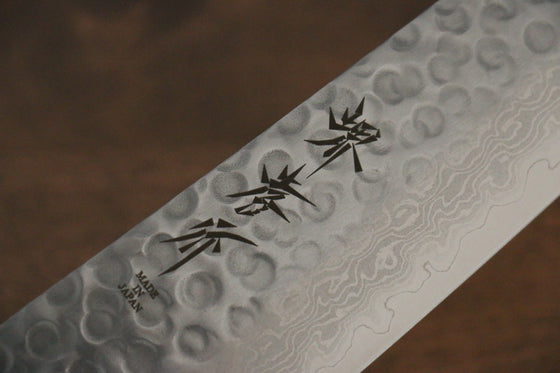 Sakai Takayuki VG10 17 Layer Damascus Santoku 170mm Green Pakka wood Handle - Seisuke Knife