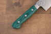 Sakai Takayuki VG10 17 Layer Damascus Santoku 170mm Green Pakka wood Handle - Seisuke Knife