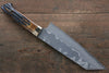 Takeshi Saji VG10 Black Damascus Bunka  180mm Brown Deer Horn Handle - Seisuke Knife - Slide 2