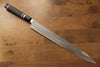 Yu Kurosaki Blue Steel No.2 Mirrored Finish Yanagiba 330mm Ebony with Double Water Buffalo Ring Handle with Sheath - Seisuke Knife