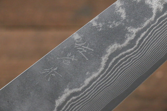 Takeshi Saji VG10 Black Damascus Bunka  180mm Brown Deer Horn Handle - Seisuke Knife