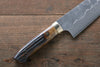 Takeshi Saji VG10 Black Damascus Bunka  180mm Brown Deer Horn Handle - Seisuke Knife - Slide 6