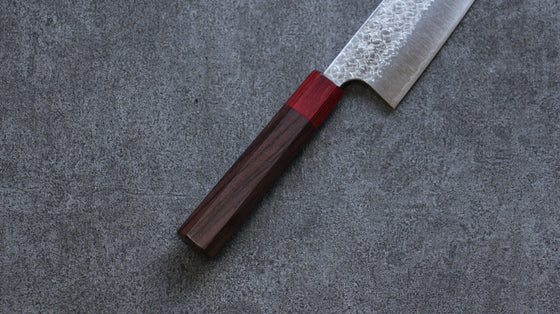 Yoshimi Kato Minamo SG2 Hammered Santoku 165mm Shitan (ferrule: Red Pakka wood) Handle - Seisuke Knife