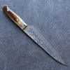 Takeshi Saji VG10 Colored Damascus Gyuto 180mm Brown Cow Bone Handle - Seisuke Knife - Slide 2