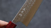 Yoshimi Kato Minamo SG2 Hammered Santoku 165mm Shitan (ferrule: Red Pakka wood) Handle - Seisuke Knife - Slide 5