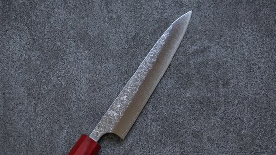 Yoshimi Kato Minamo SG2 Hammered Petty-Utility 150mm Shitan (ferrule: Red Pakka wood) Handle - Seisuke Knife