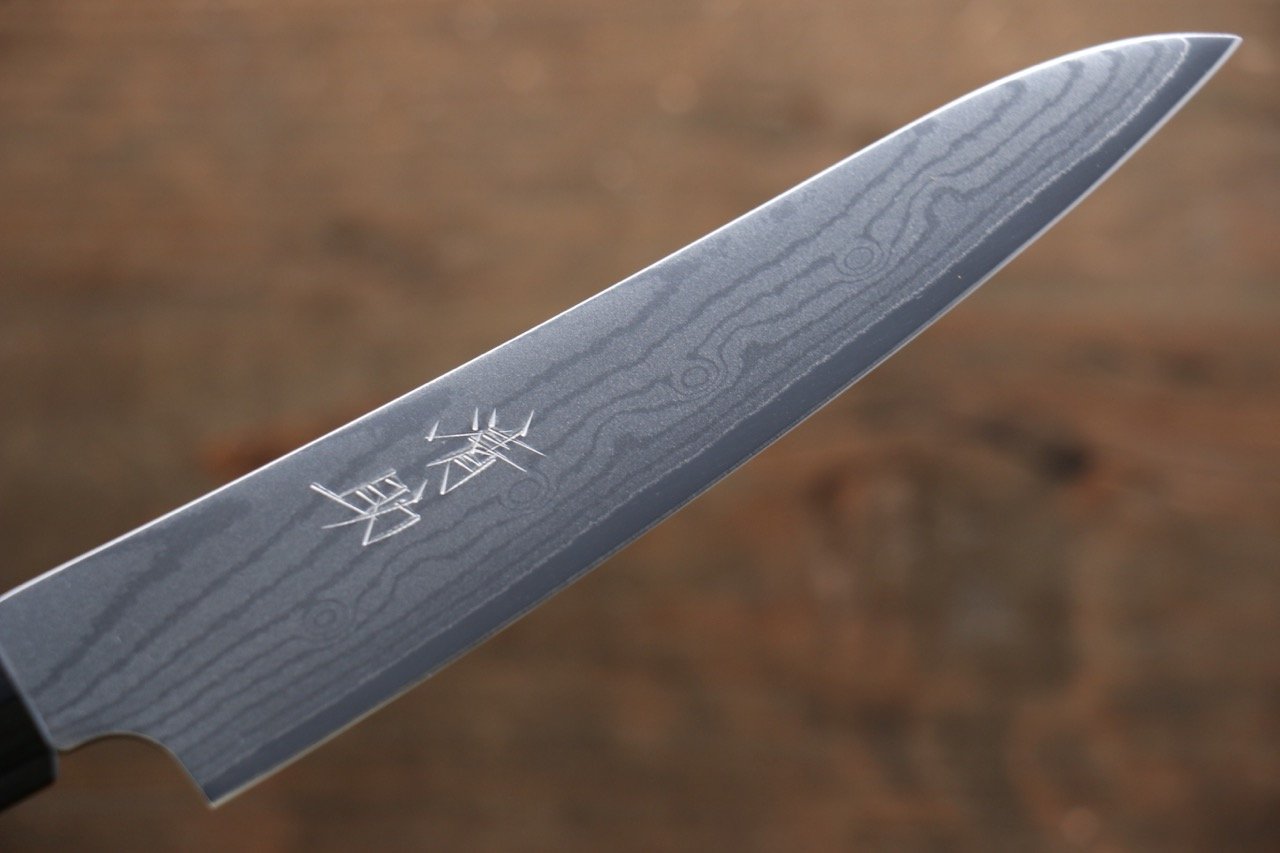 Seisuke VG10 37 Layer Damascus Petty-Utility 130mm Cherry Tree Handle - Seisuke Knife