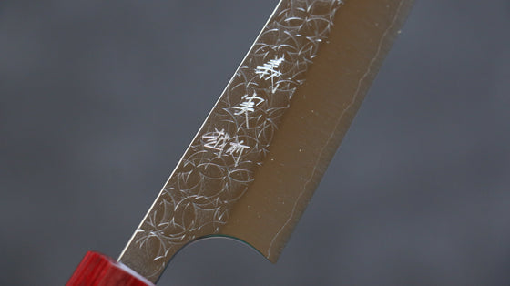 Yoshimi Kato Minamo SG2 Hammered Petty-Utility 150mm Shitan (ferrule: Red Pakka wood) Handle - Seisuke Knife