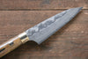 Takeshi Saji VG10 Black Damascus Petty-Utility  90mm Brown Deer Horn Handle - Seisuke Knife - Slide 3