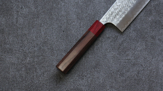 Yoshimi Kato Minamo SG2 Hammered Nakiri 165mm Shitan (ferrule: Red Pakka wood) Handle - Seisuke Knife