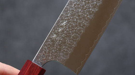 Yoshimi Kato Minamo SG2 Hammered Nakiri 165mm Shitan (ferrule: Red Pakka wood) Handle - Seisuke Knife