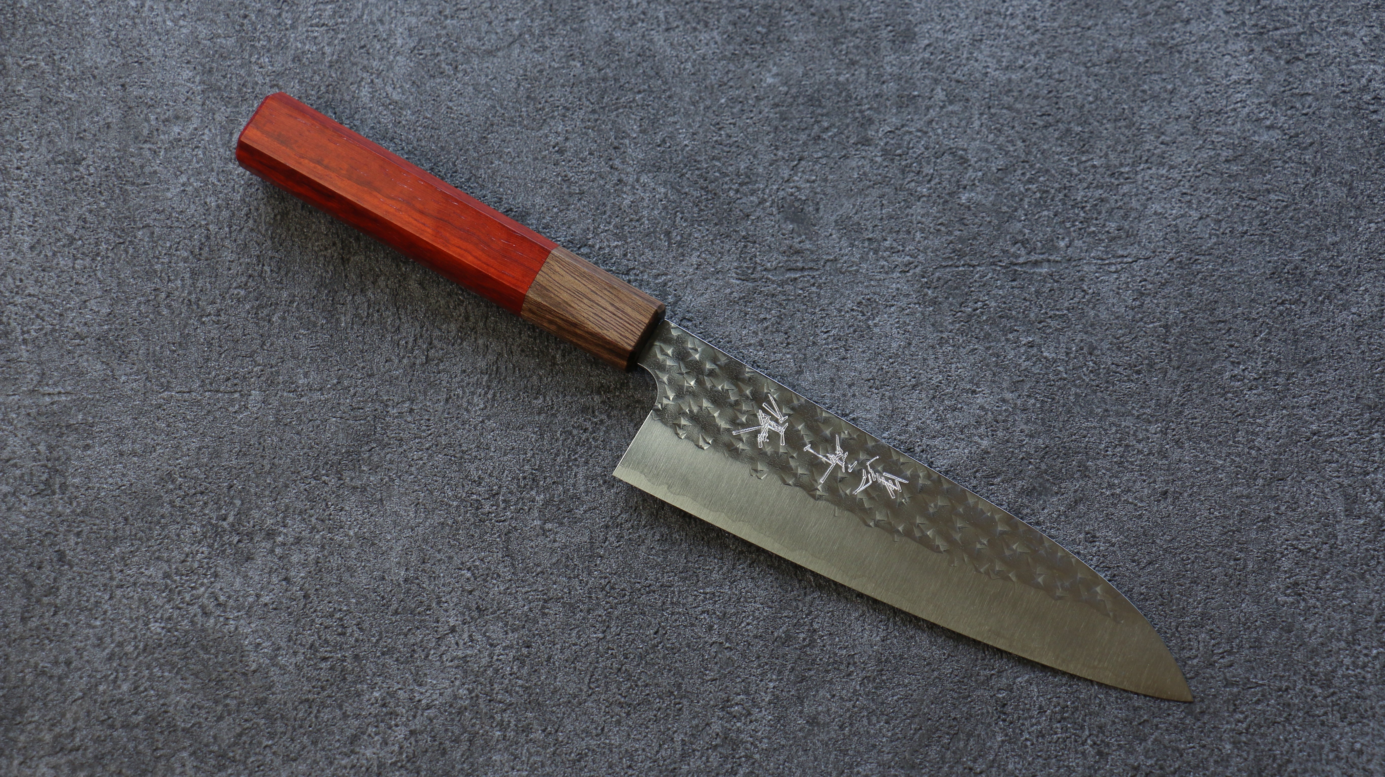 Yu Kurosaki Senko Ryu SG2 Hammered Small Santoku 150mm Padoauk Handle - Seisuke Knife