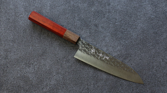 Yu Kurosaki Senko SG2 Hammered Small Santoku 150mm Padoauk Handle - Seisuke Knife