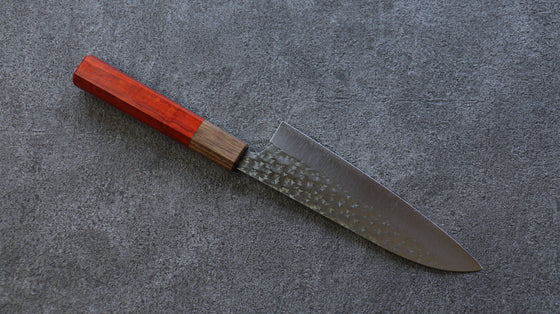 Yu Kurosaki Senko SG2 Hammered Small Santoku 150mm Padoauk Handle - Seisuke Knife