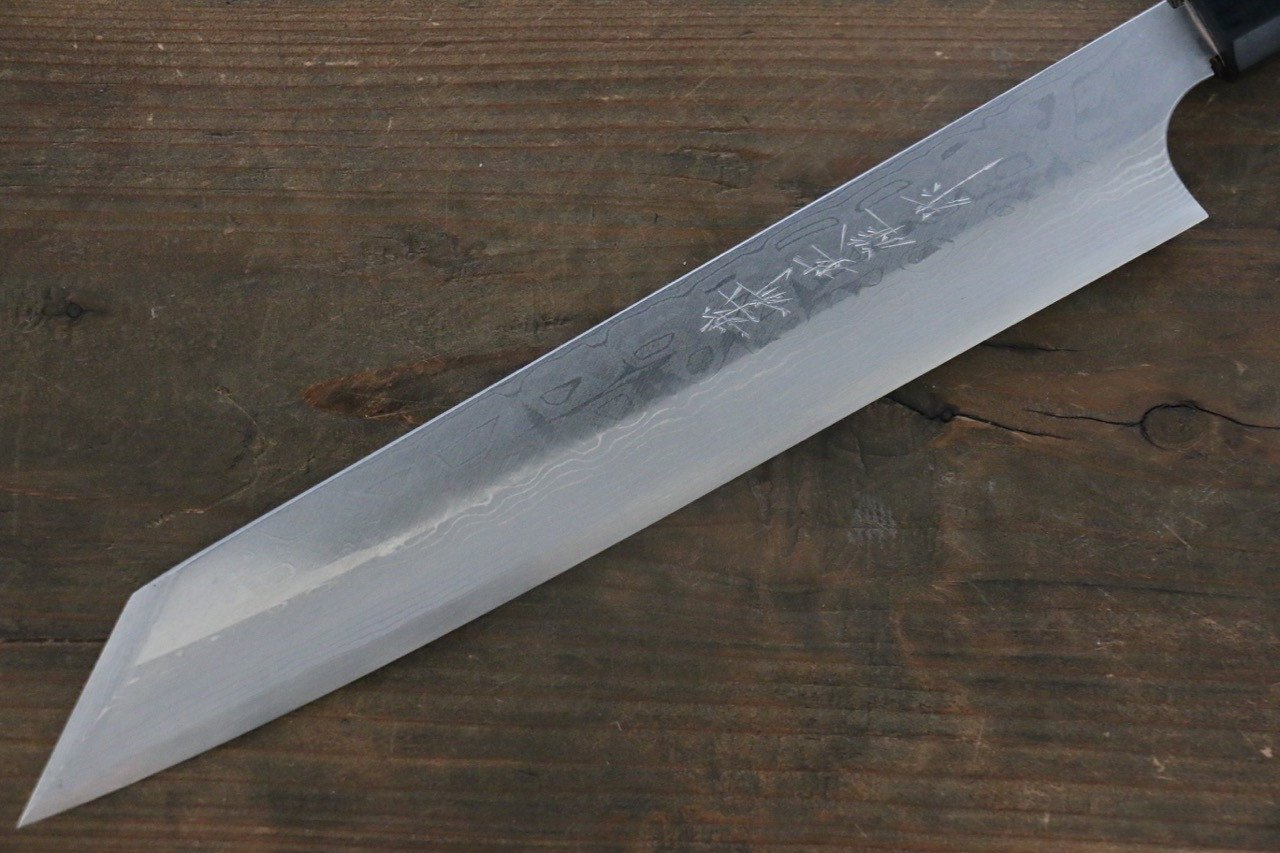 [Left Handed] Hideo Kitaoka White Steel No.2 Damascus Kiritsuke Yanagiba Japanese Chef Knife 240mm - Seisuke Knife
