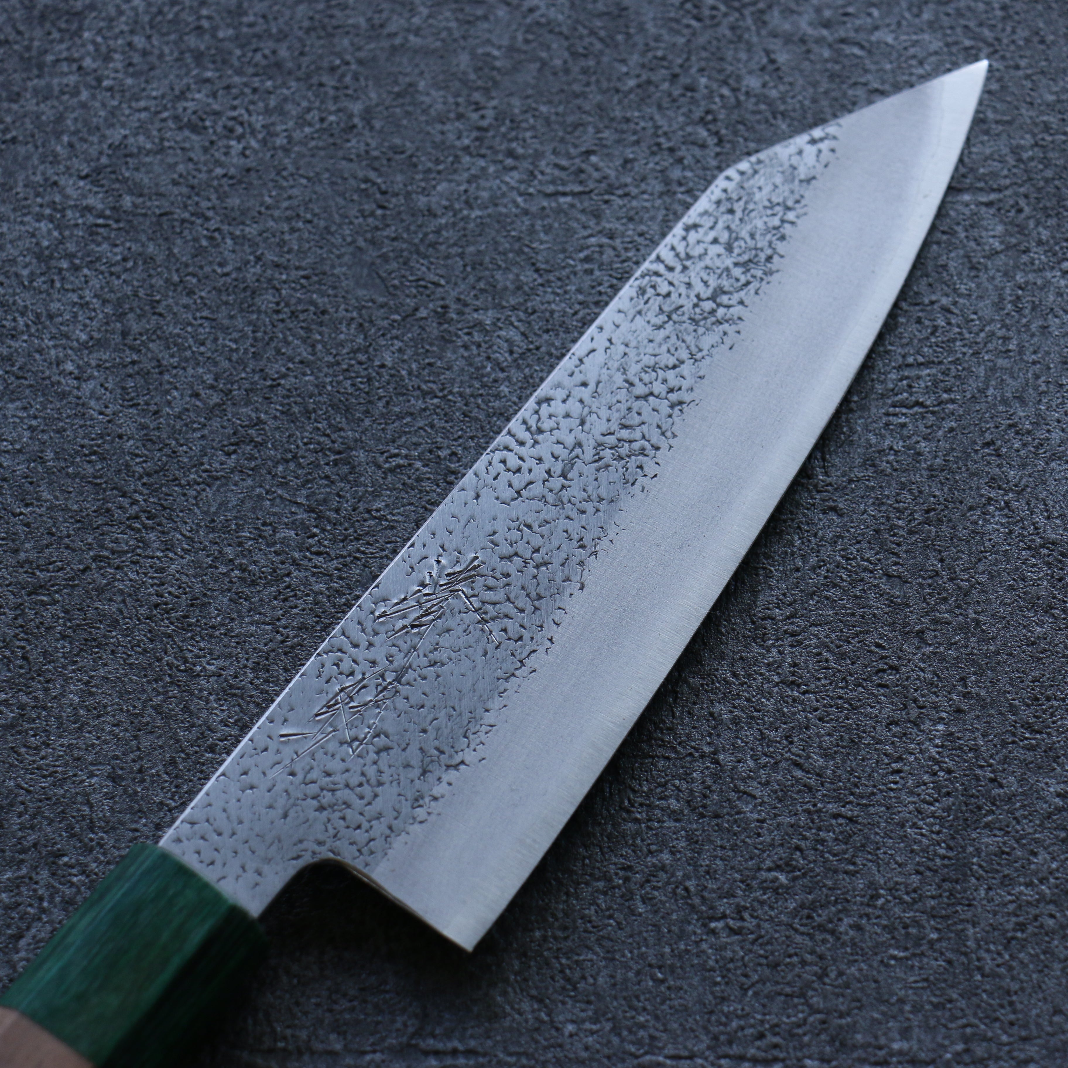 Seisuke Blue Super Hammered Bunka 165mm Walnut (With Double Green Pakka wood) Handle - Seisuke Knife