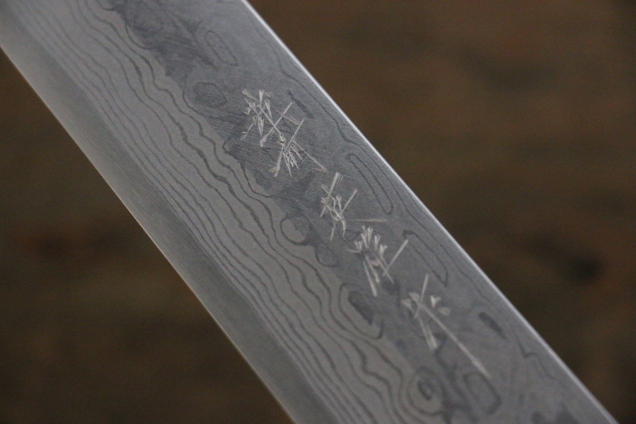 [Left Handed] Hideo Kitaoka White Steel No.2 Damascus Kiritsuke Yanagiba Japanese Chef Knife 240mm - Seisuke Knife