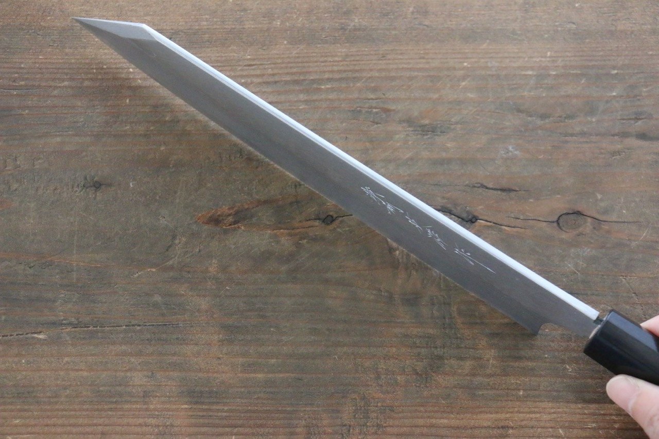 [Left Handed] Hideo Kitaoka White Steel No.2 Damascus Kiritsuke Yanagiba Japanese Chef Knife 240mm - Seisuke Knife