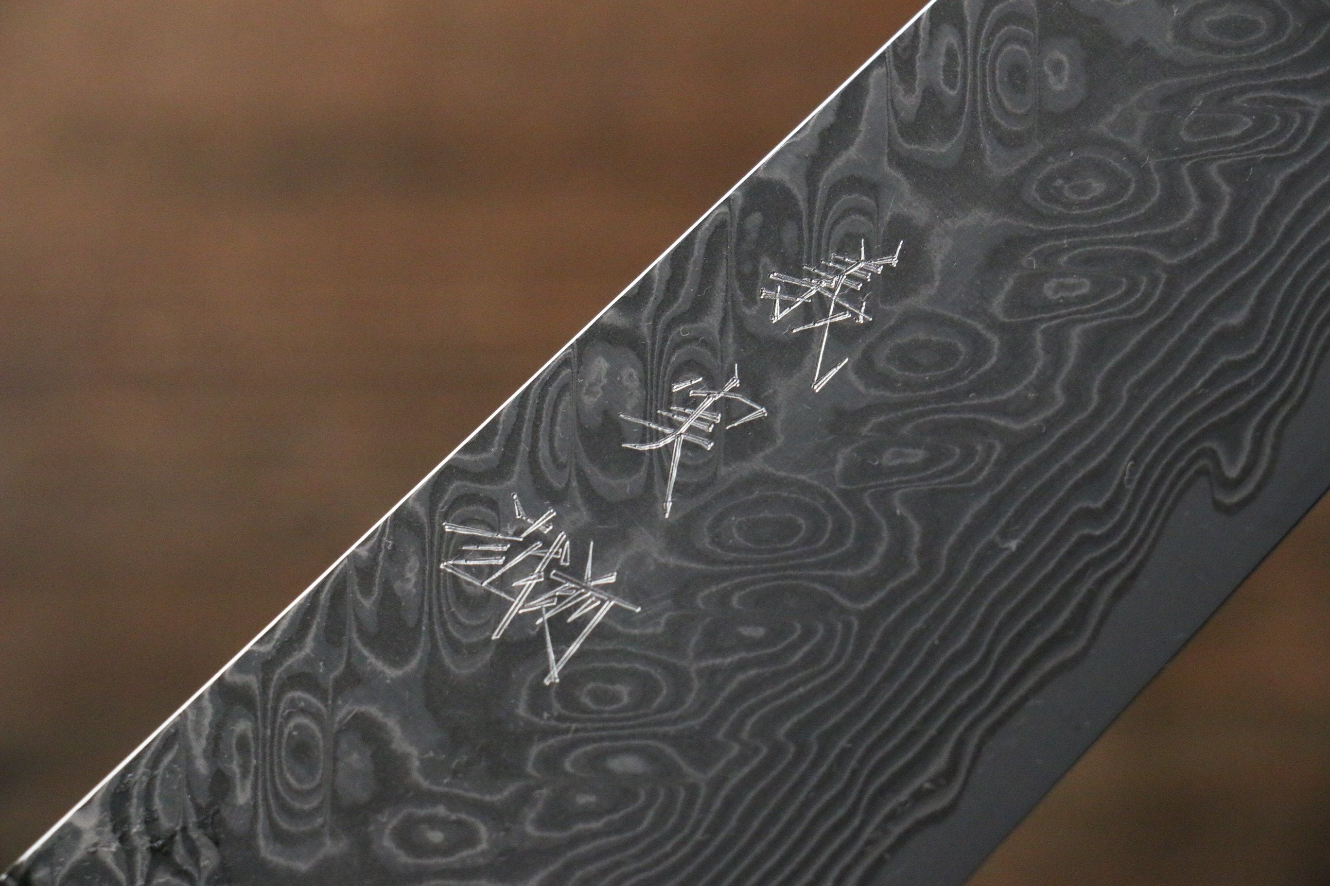 Yoshimi Kato SG2 Damascus Gyuto 210mm with Black Persimmon Handle A - Seisuke Knife