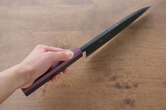 Seisuke White Steel No.2 Kurouchi Deba 180mm Purple Lacquered Handle - Seisuke Knife