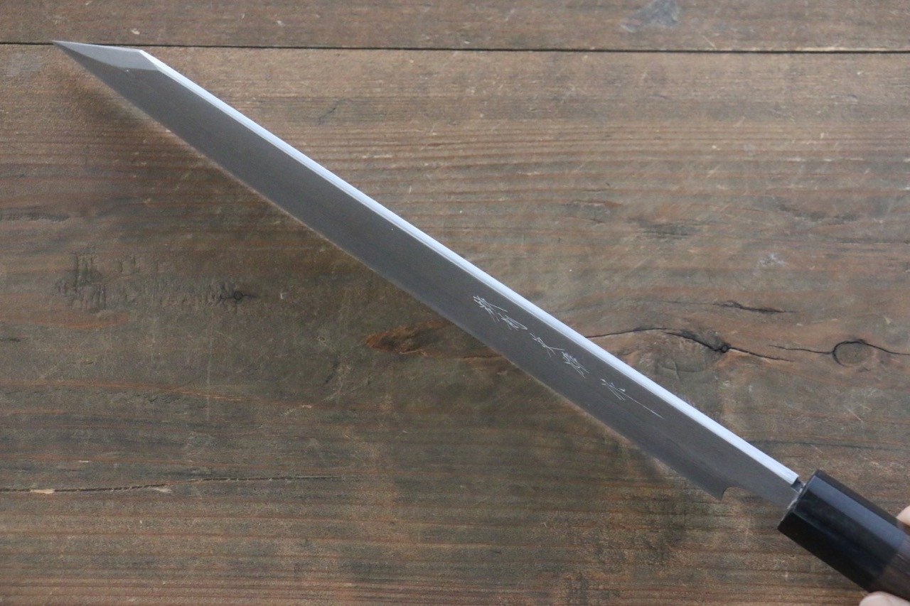 [Left Handed] Hideo Kitaoka White Steel No.2 Damascus Kiritsuke Yanagiba Japanese Chef Knife 270mm - Seisuke Knife